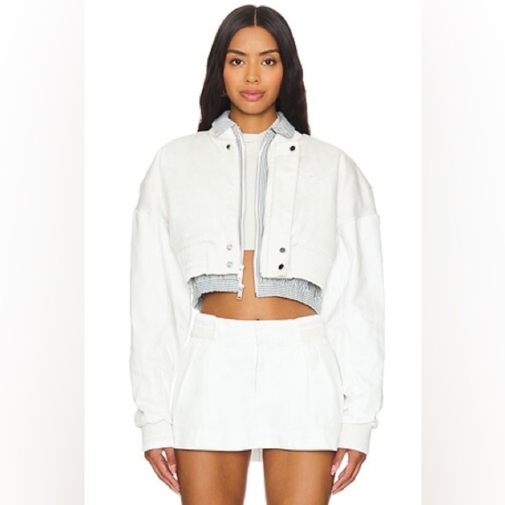 Nike Sportswear Destroyer Cropped Canvas Jacket FN2314 030 Women Size M $250